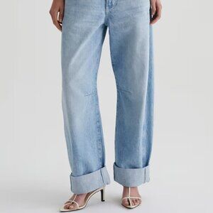AG Women Mercer Sunset Blues Cuffed Barrel Jeans Size 27 NWT